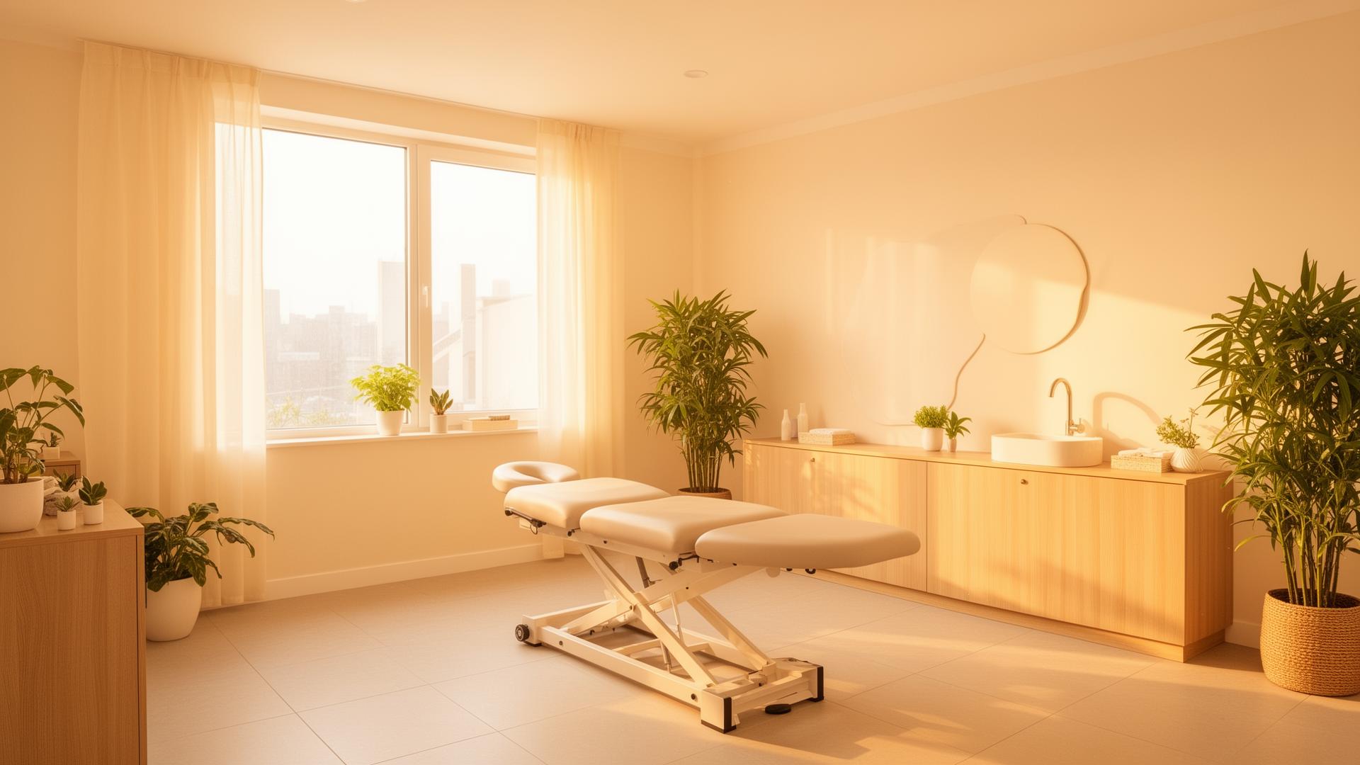 Bright modern chiropractic treatment room in San Luis Obispo